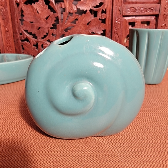 Vintage Vohann of California 3 Piece Teal Ceramic Bathroom set - Picture 4 of 12